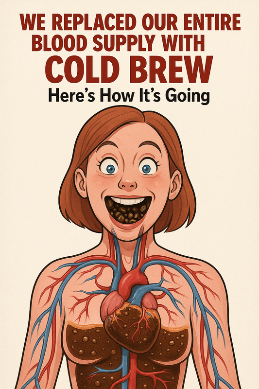 We Replaced Our Entire Blood Supply with Cold Brew. Here’s How It’s Going. Spoiler: It’s going fast.