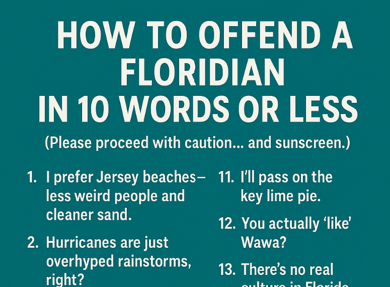 How to Offend a Floridian in 10 Words or Less