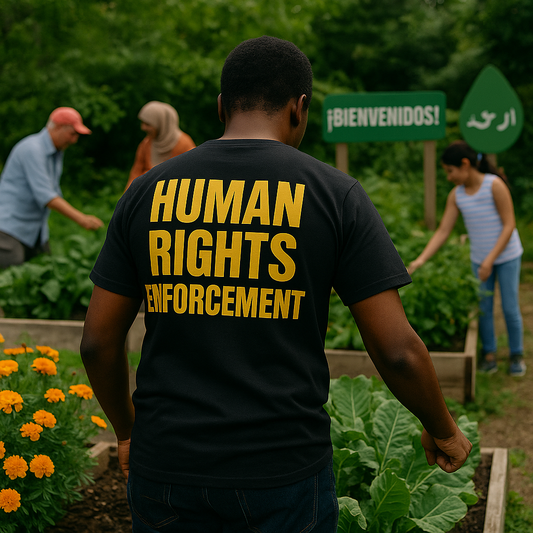 Human Rights Enforcement -  shirt (printed on back)