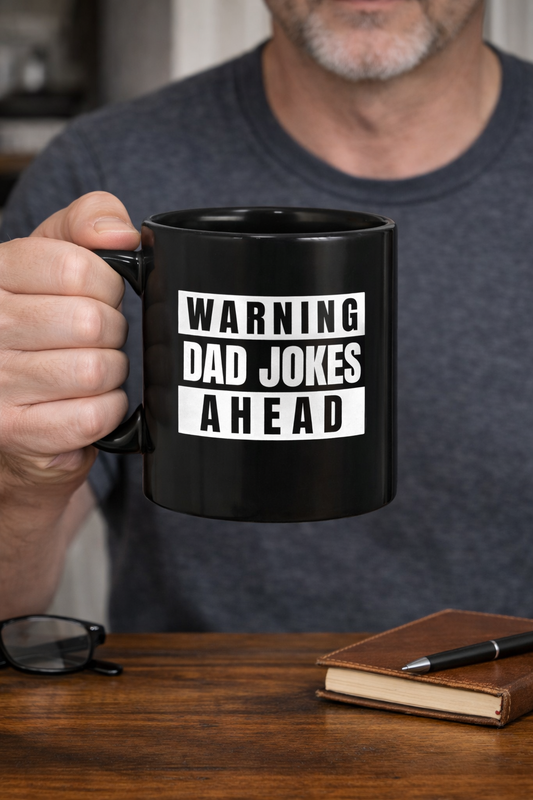 Warning: Dad Jokes Ahead – Funny Dad Gift Mug & Shirt