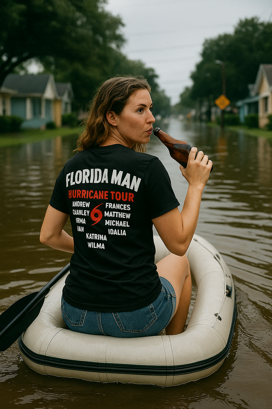 Florida Man Hurricane Tour – Black Graphic T-Shirt Florida