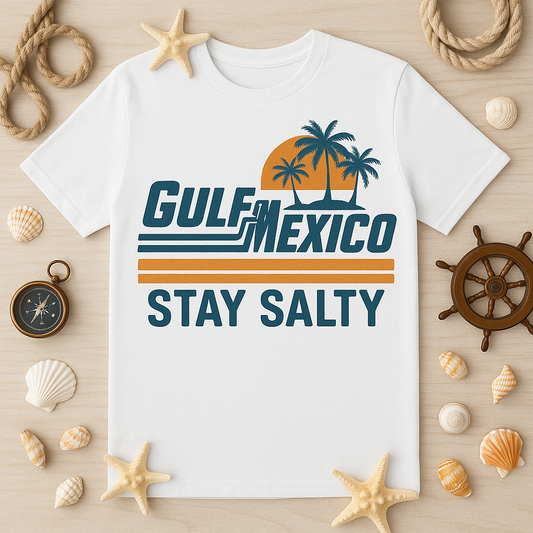 Gulf of Mexico – Stay Salty | Retro Sunset Beach Tee Florida