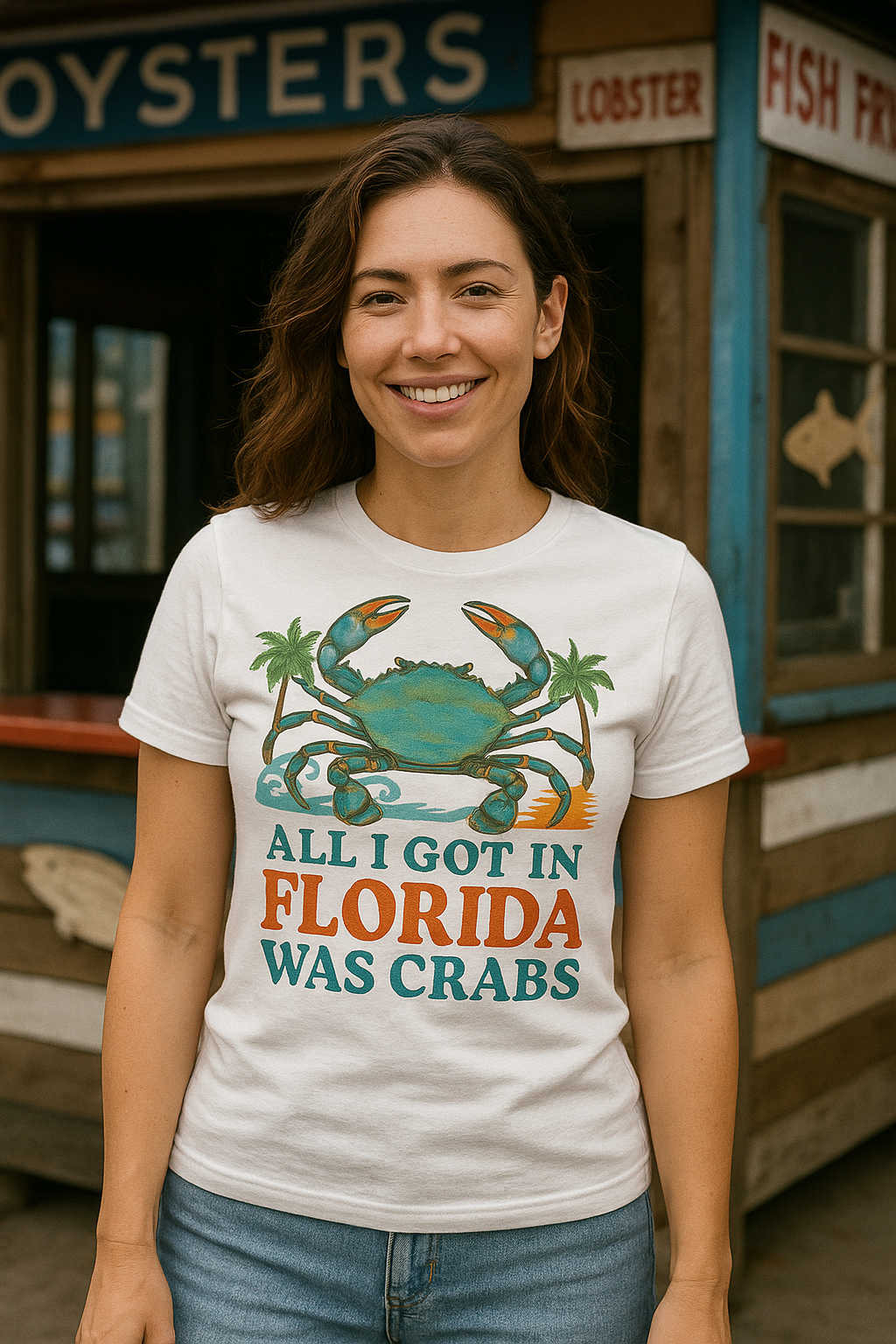 All I Got in Florida Was Crabs – White Shirt | Funny Florida Shirt