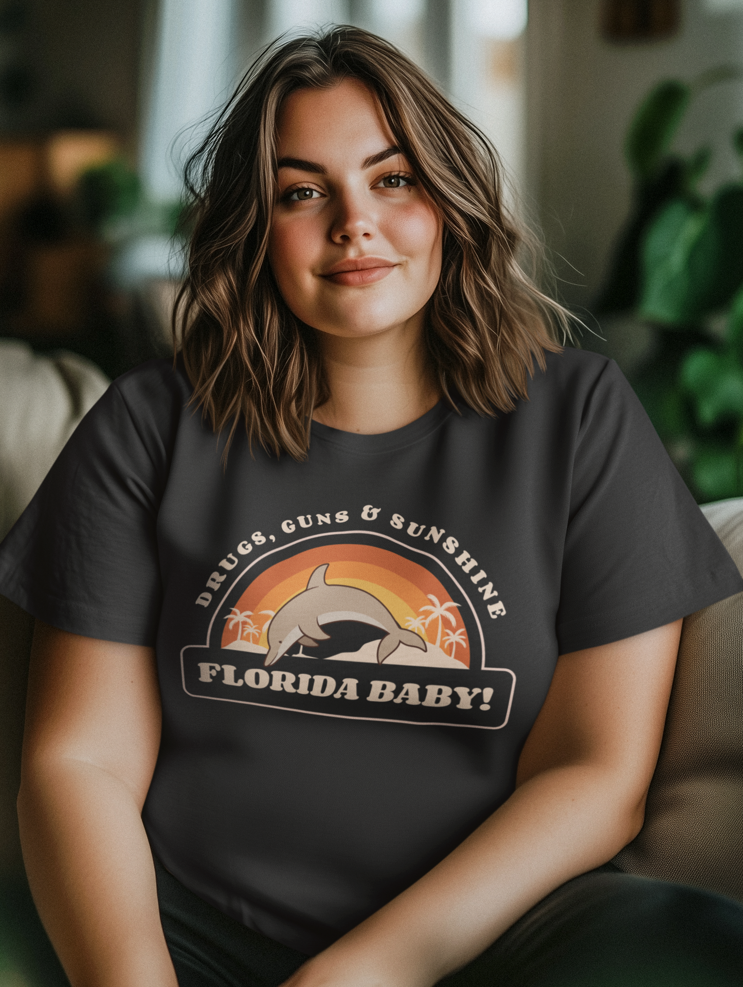 Florida Dolphin Surf Shirt | Drugs, Guns & Sunshine Graphic Tee Florida Dolphin