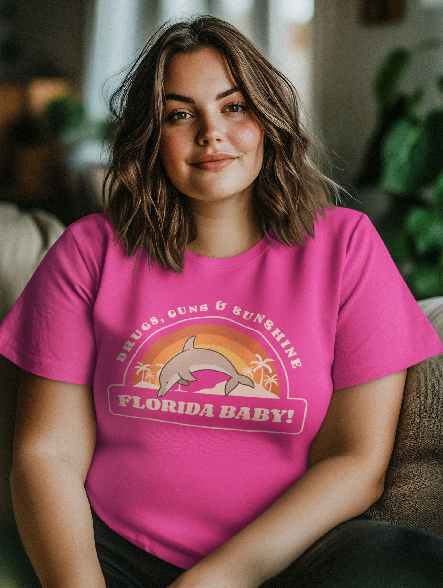 Florida Dolphin Surf Shirt | Drugs, Guns & Sunshine Graphic Tee Florida Dolphin