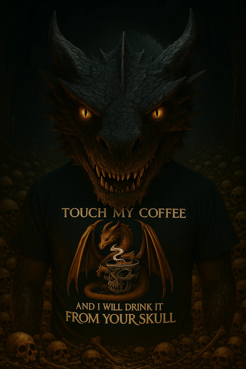Touch my Coffee and I will Drink it from your skull all cotton shirts mens and womens styles