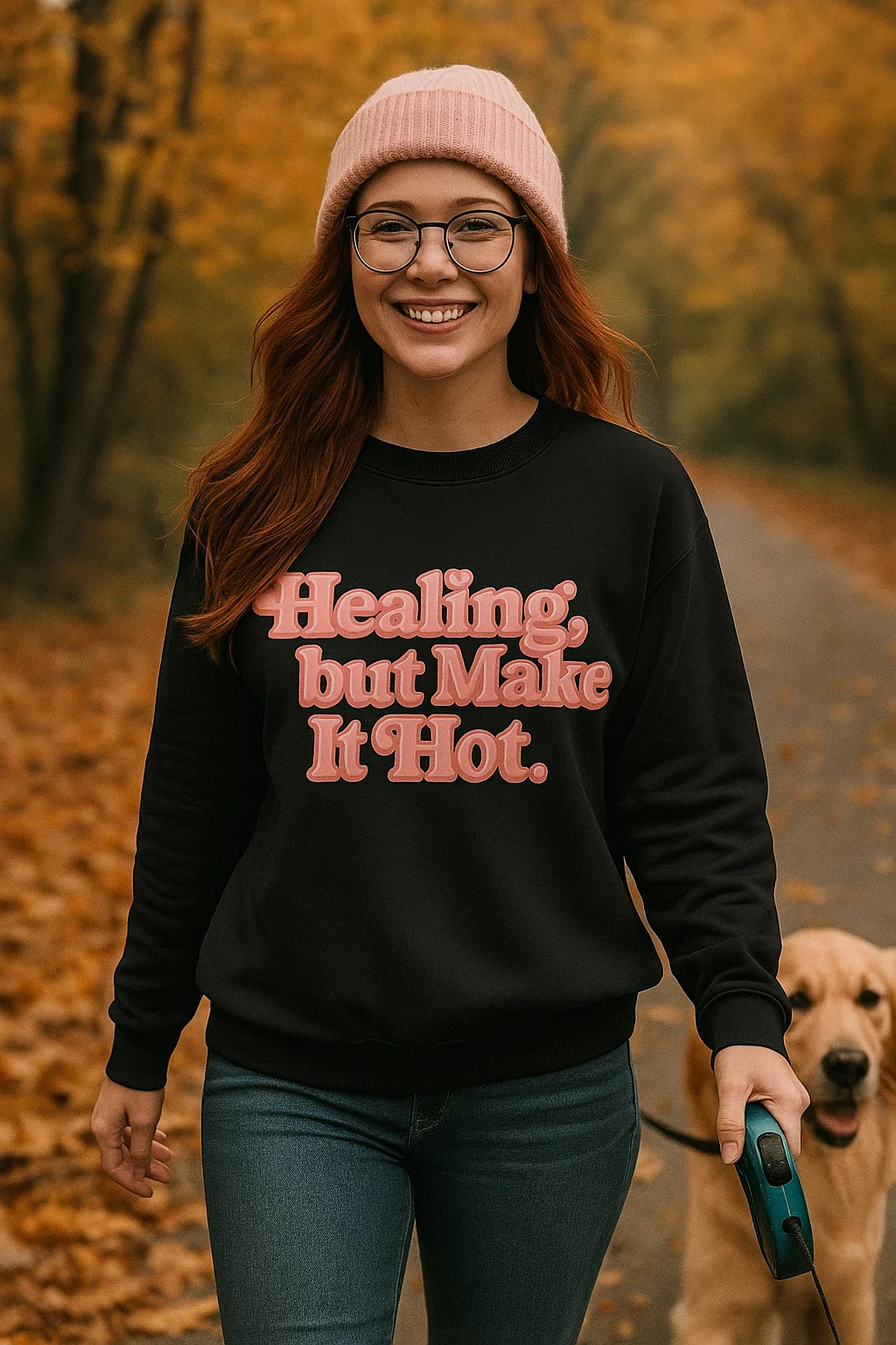 “Healing, but Make It Hot.” Long Sleeve Shirt | Funny Self-Care Shirt for Confident Overthinkers & Recovering People-Pleasers ~Fall