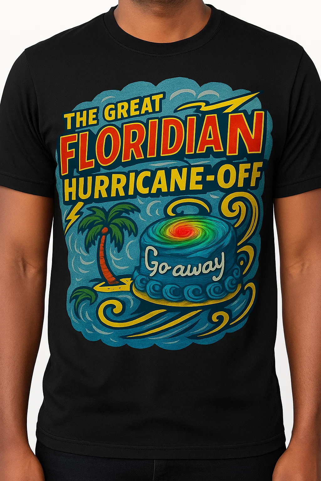 “The Great Floridian Hurricane-Off” Short Sleeve Shirt | Funny Florida Weather Shirt for Locals, Storm Chasers & Cake Lovers