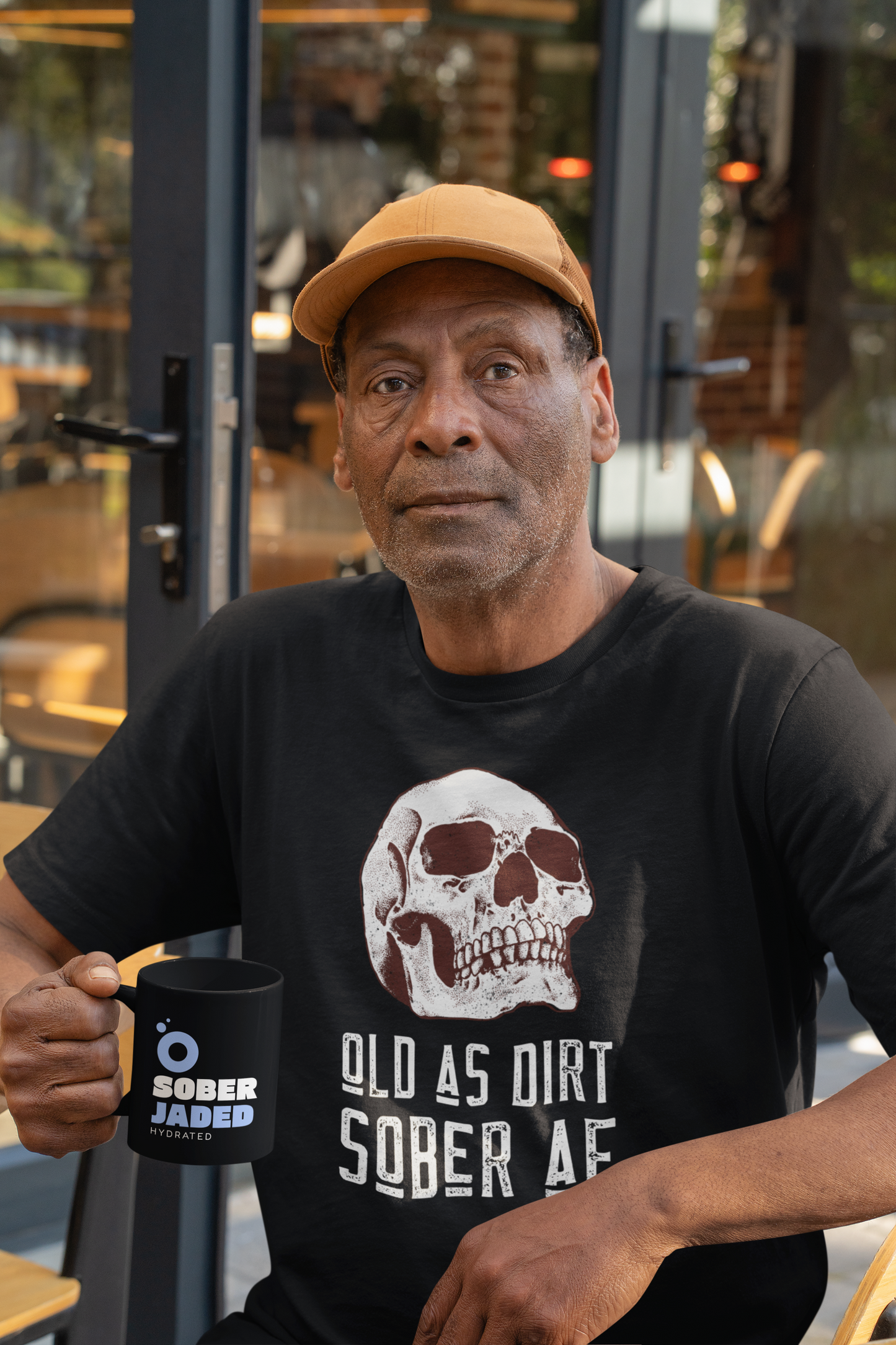 Old As Dirt, Sober AF Shirt & Mug | Funny Sobriety & Dark Humor Apparel