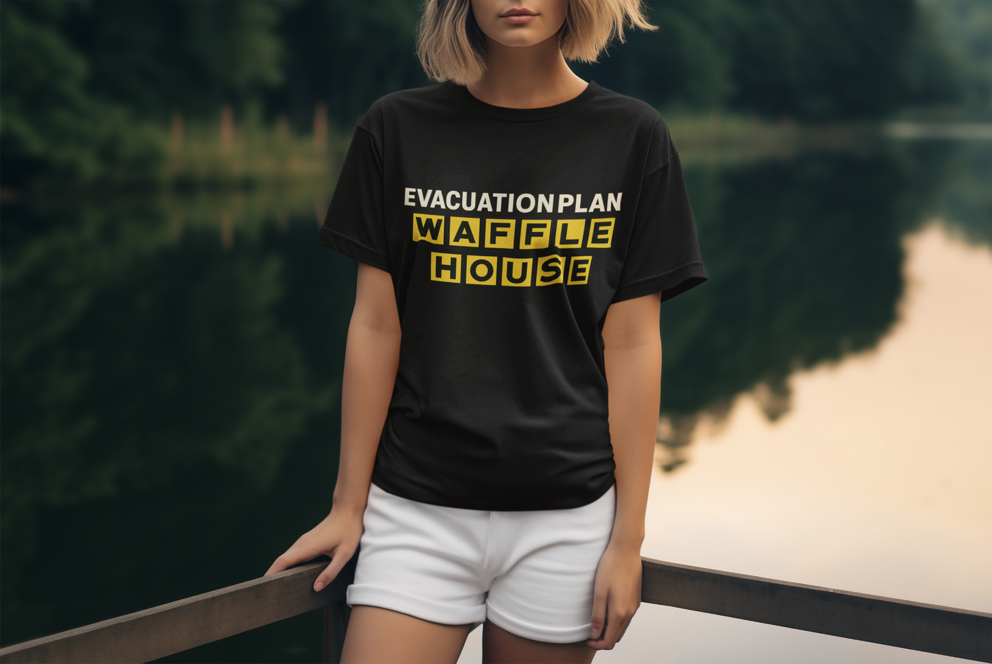 Evacuation Plan WAFFLE HOUSE Shirt – Florida Hurricane Humor Tee Florida