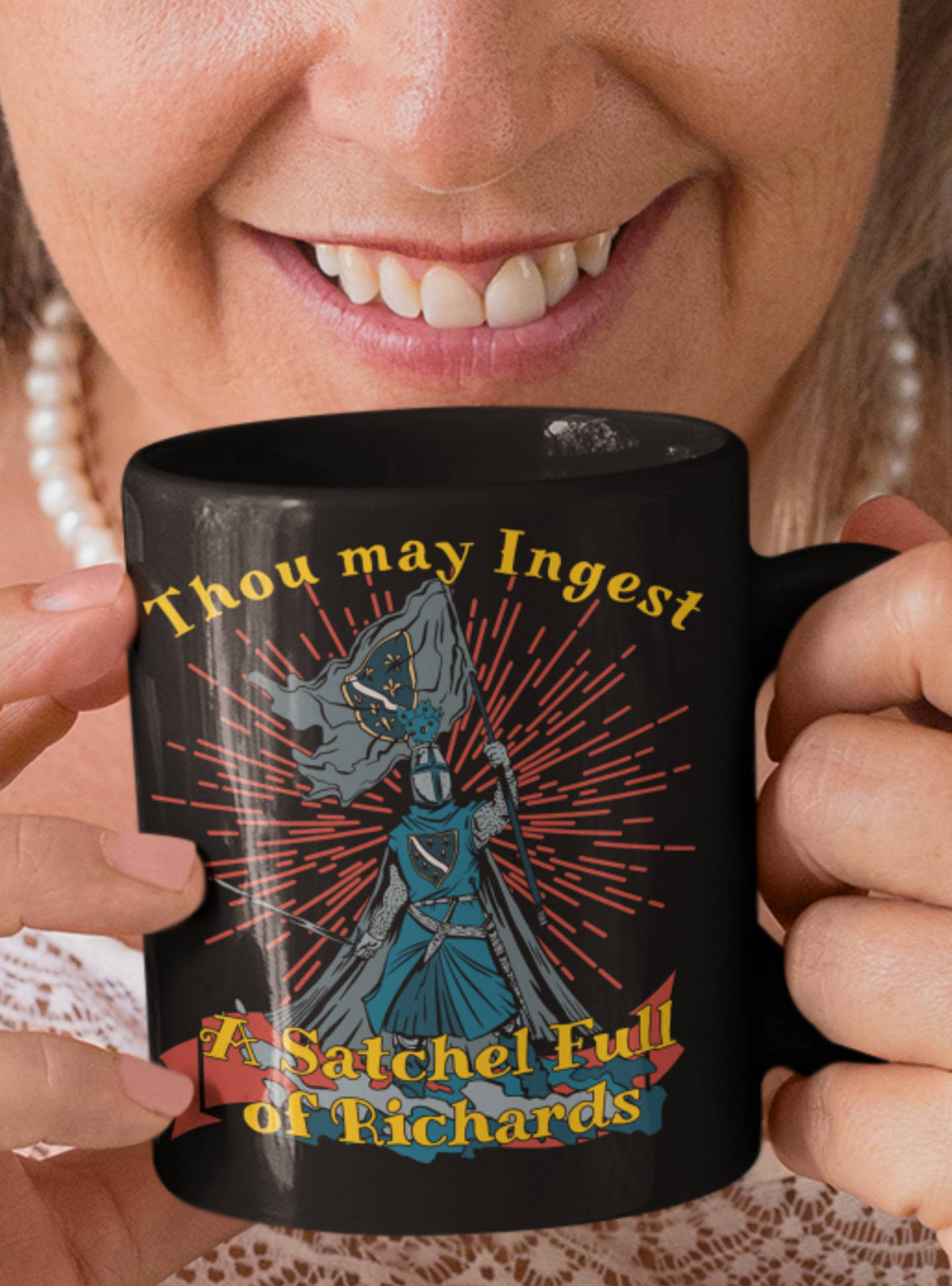 Thou may Ingest A Satchel Full of Richards 15 ounce ceramic coffee mug of excellence
