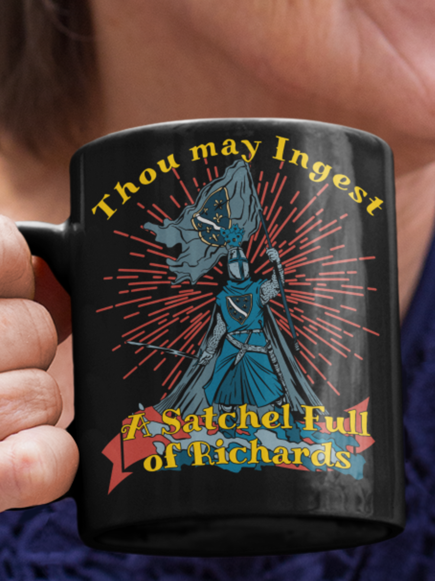 Thou may Ingest A Satchel Full of Richards 15 ounce ceramic coffee mug of excellence