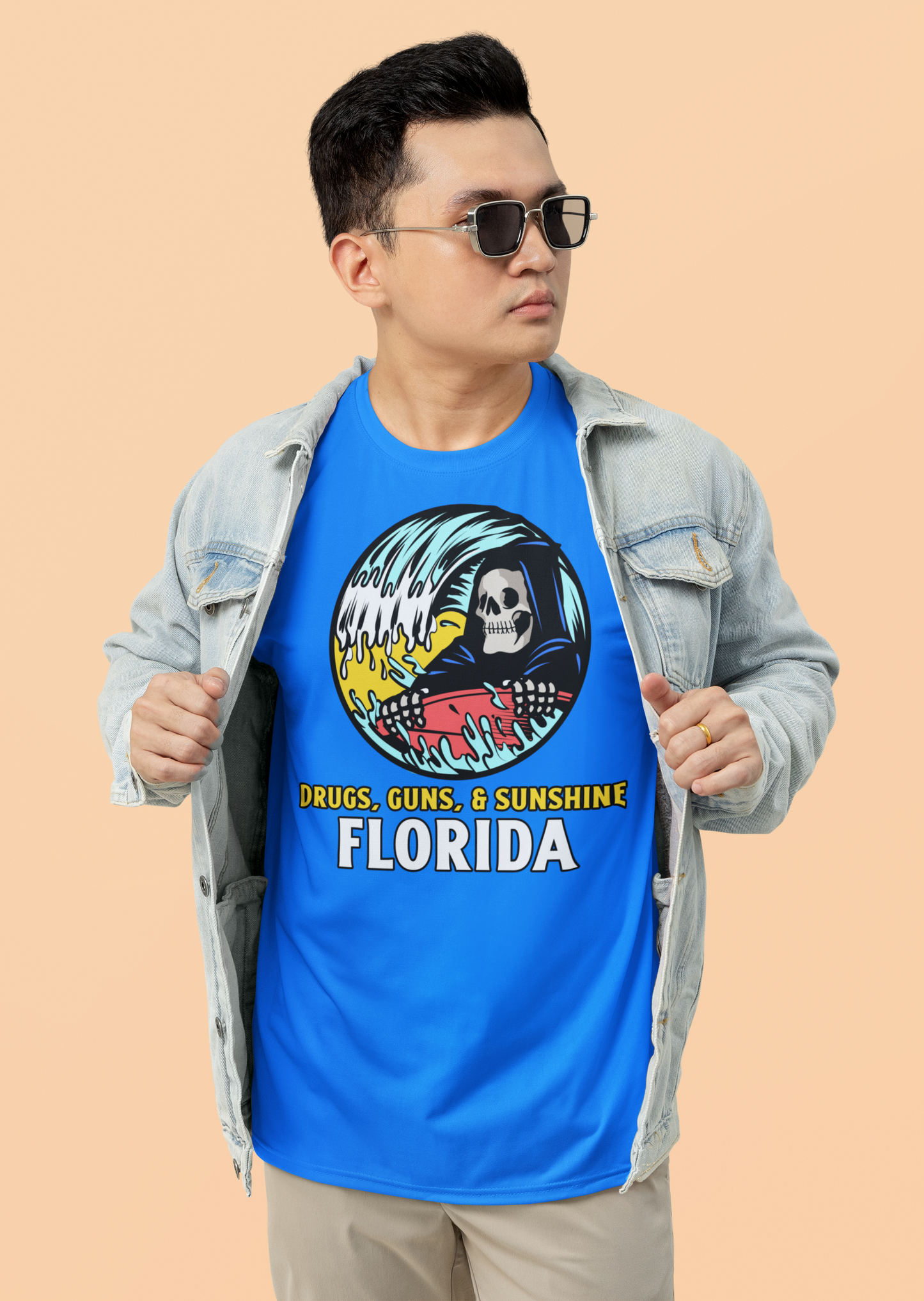 Florida Reaper Surf Shirt | Drugs, Guns & Sunshine Graphic Tee Florida