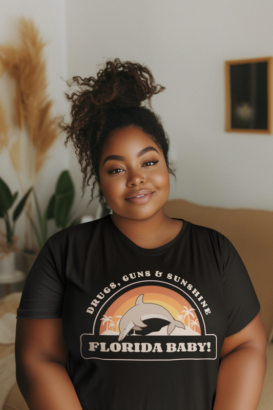 Florida Dolphin Surf Shirt | Drugs, Guns & Sunshine Graphic Tee Florida Dolphin