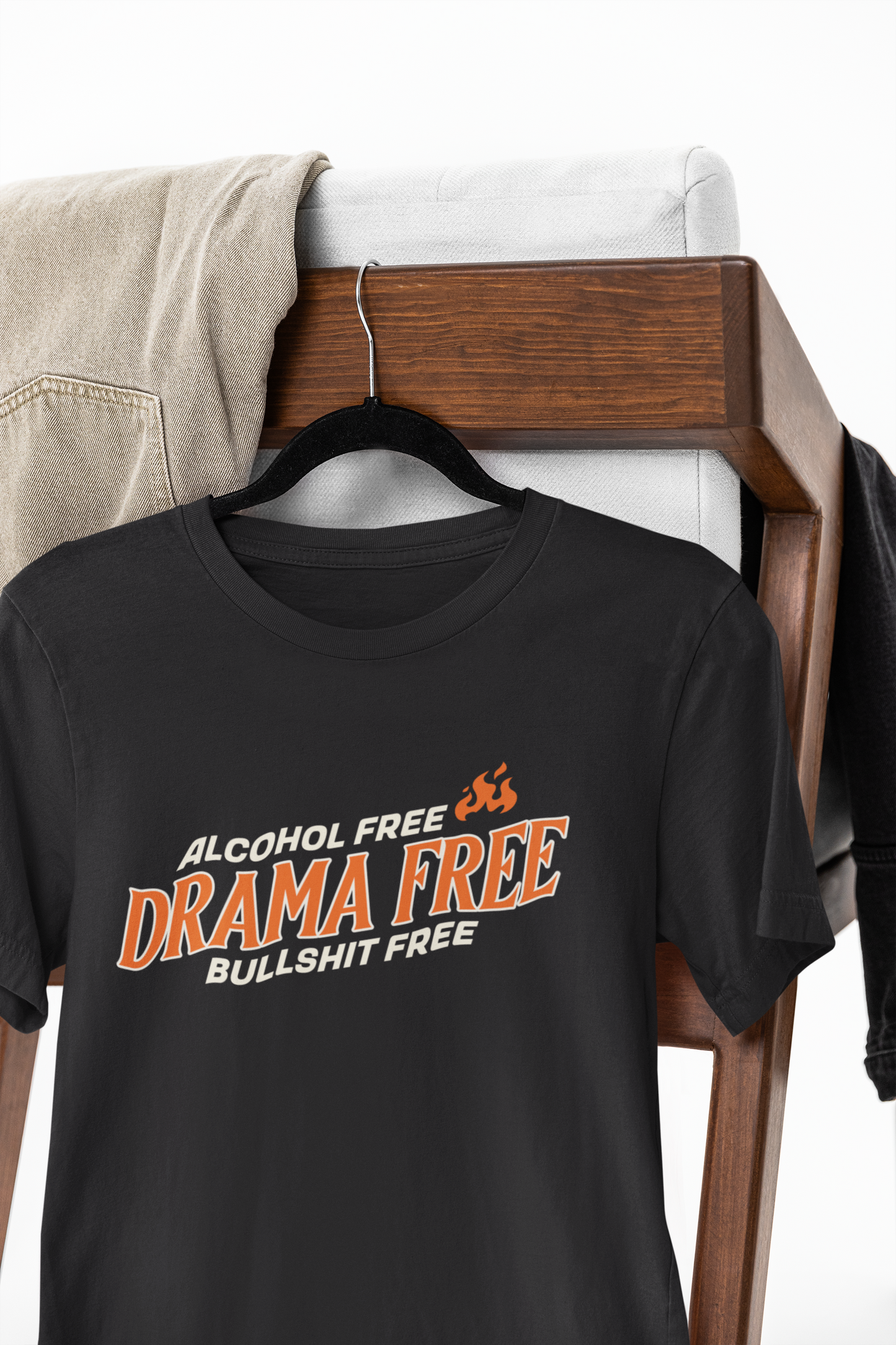 Alcohol Free, Drama Free, Bullsh*t Free Shirt & Mug | Funny Sobriety & No Drama Apparel