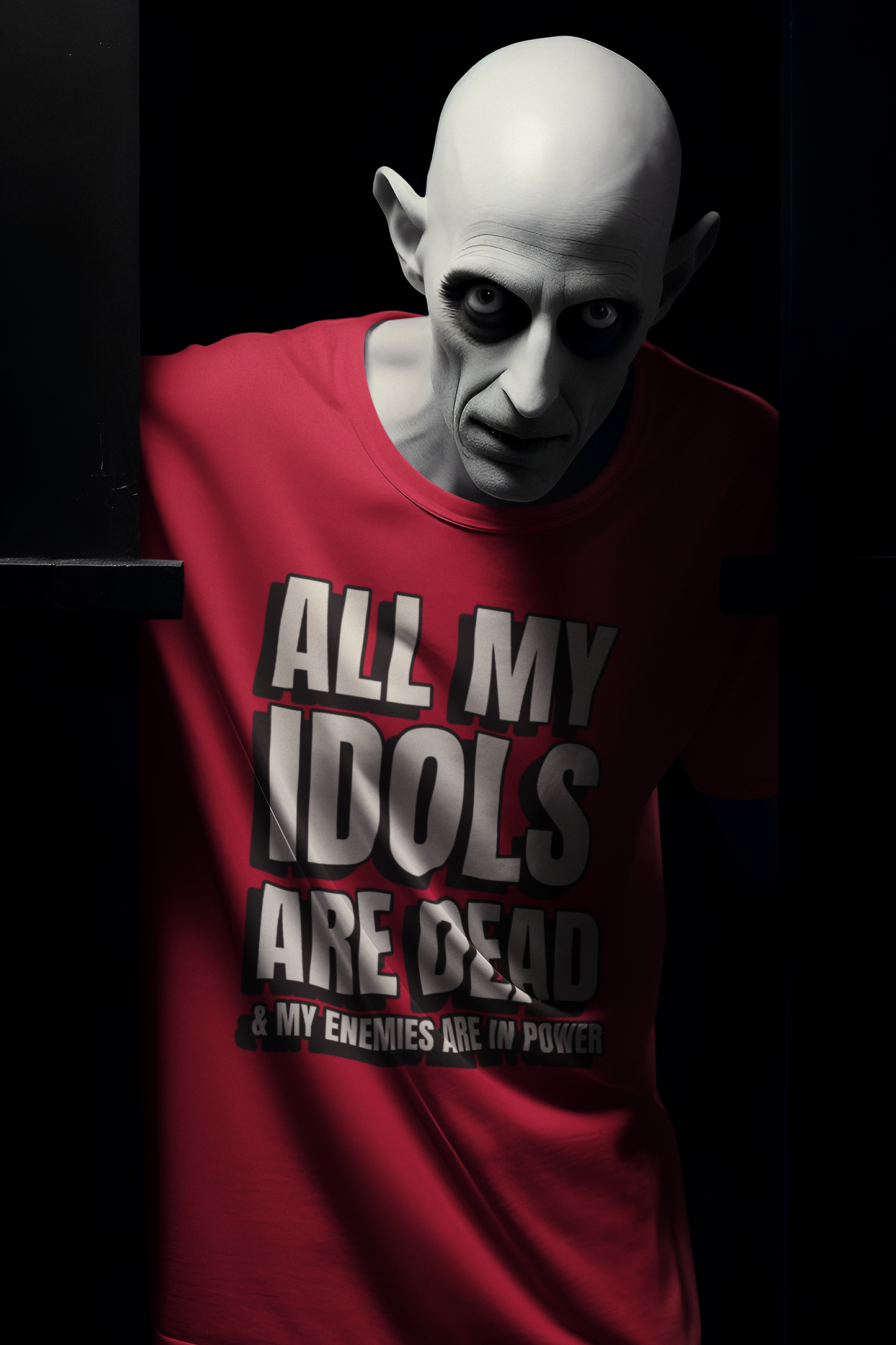 All My Idols Are Dead & My Enemies Are in Power Shirt & Mug | Dark Humor & Dystopian Quote Merch