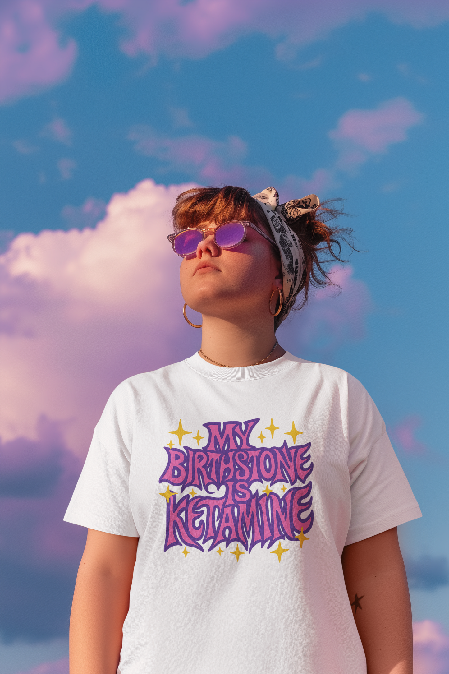 ✨ My Birthstone is Ketamine Shirt – Psychedelic Mental Health Humor Tee (Black or White, Unisex & Fitted)