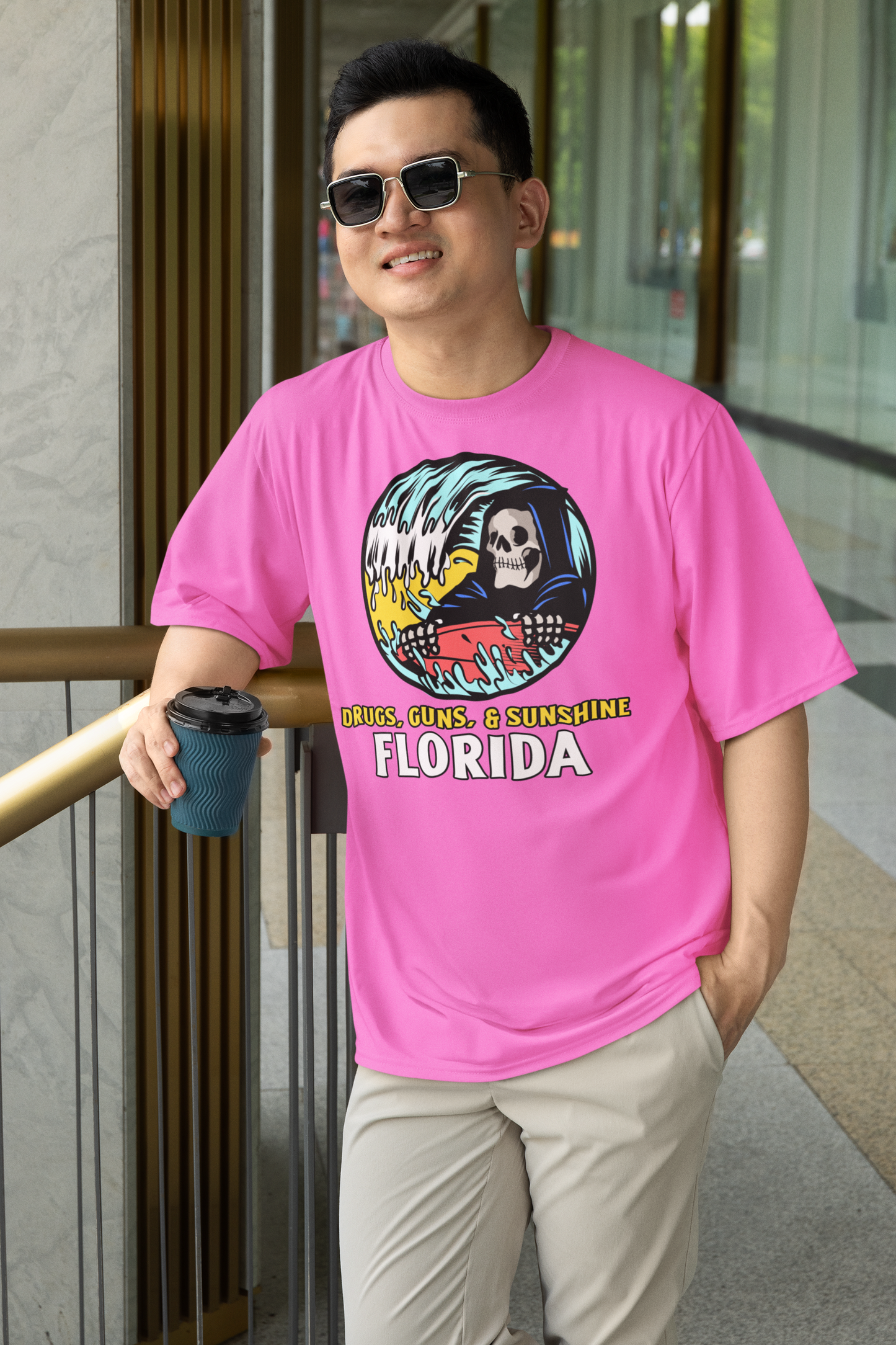 Florida Reaper Surf Shirt | Drugs, Guns & Sunshine Graphic Tee Florida