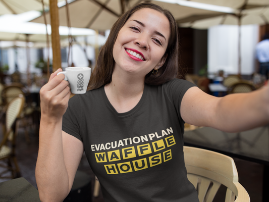 Evacuation Plan WAFFLE HOUSE Shirt – Florida Hurricane Humor Tee Florida