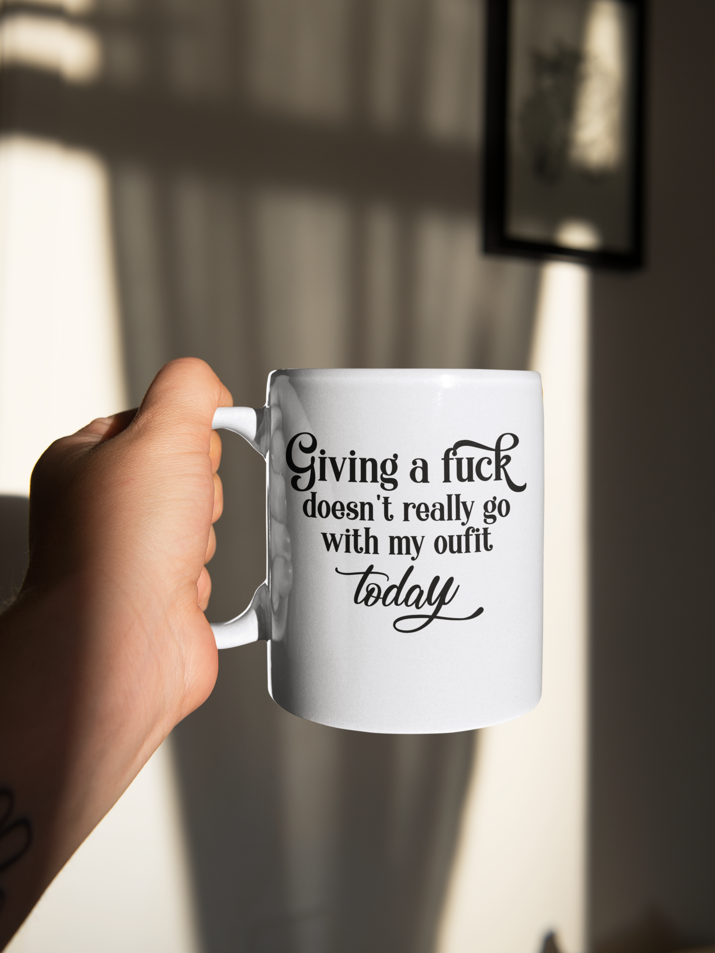 Giving a Fuck doesn't really go with my outfit today 15 oz. coffee mug