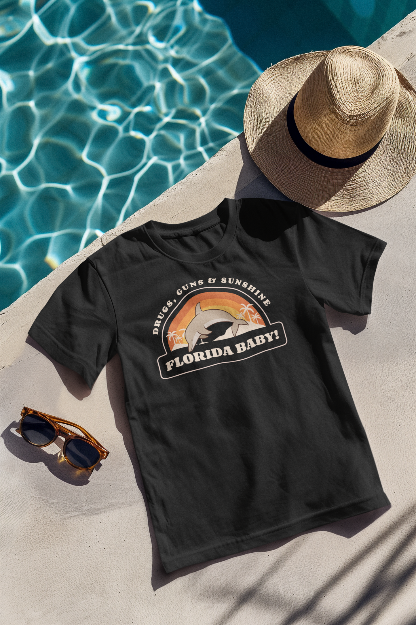 Florida Dolphin Surf Shirt | Drugs, Guns & Sunshine Graphic Tee Florida Dolphin