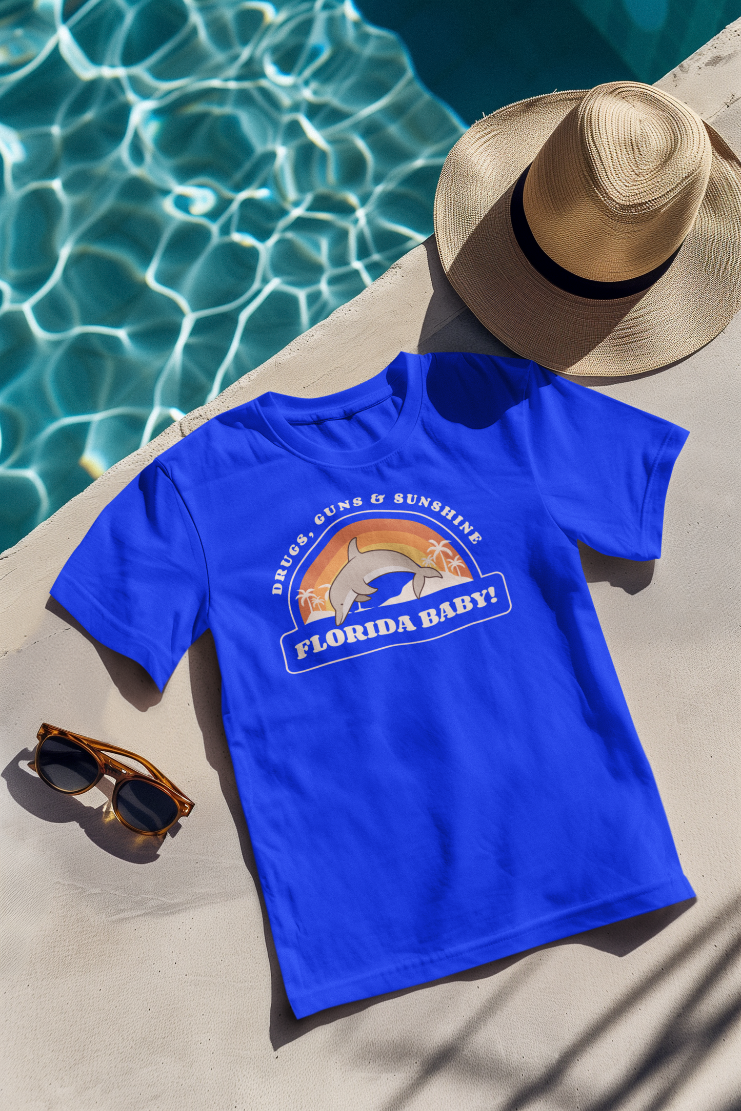 Florida Dolphin Surf Shirt | Drugs, Guns & Sunshine Graphic Tee Florida Dolphin