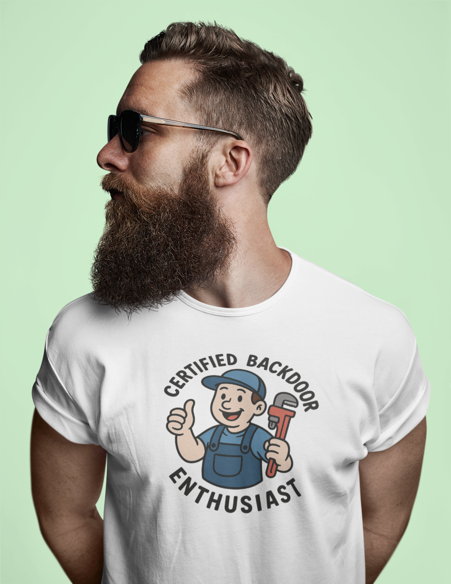 🔧 Certified Backdoor Enthusiast Shirt – Funny Plumber Parody Tee