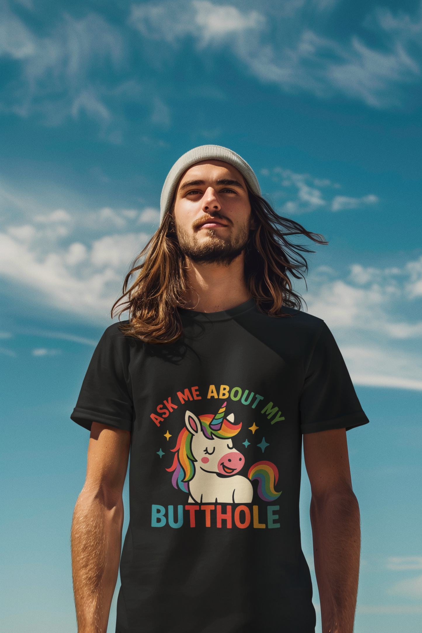 🌈 Ask Me About My Butthole – Funny Unicorn Shirt for Men & Women | Bold Pride, Zero Shame