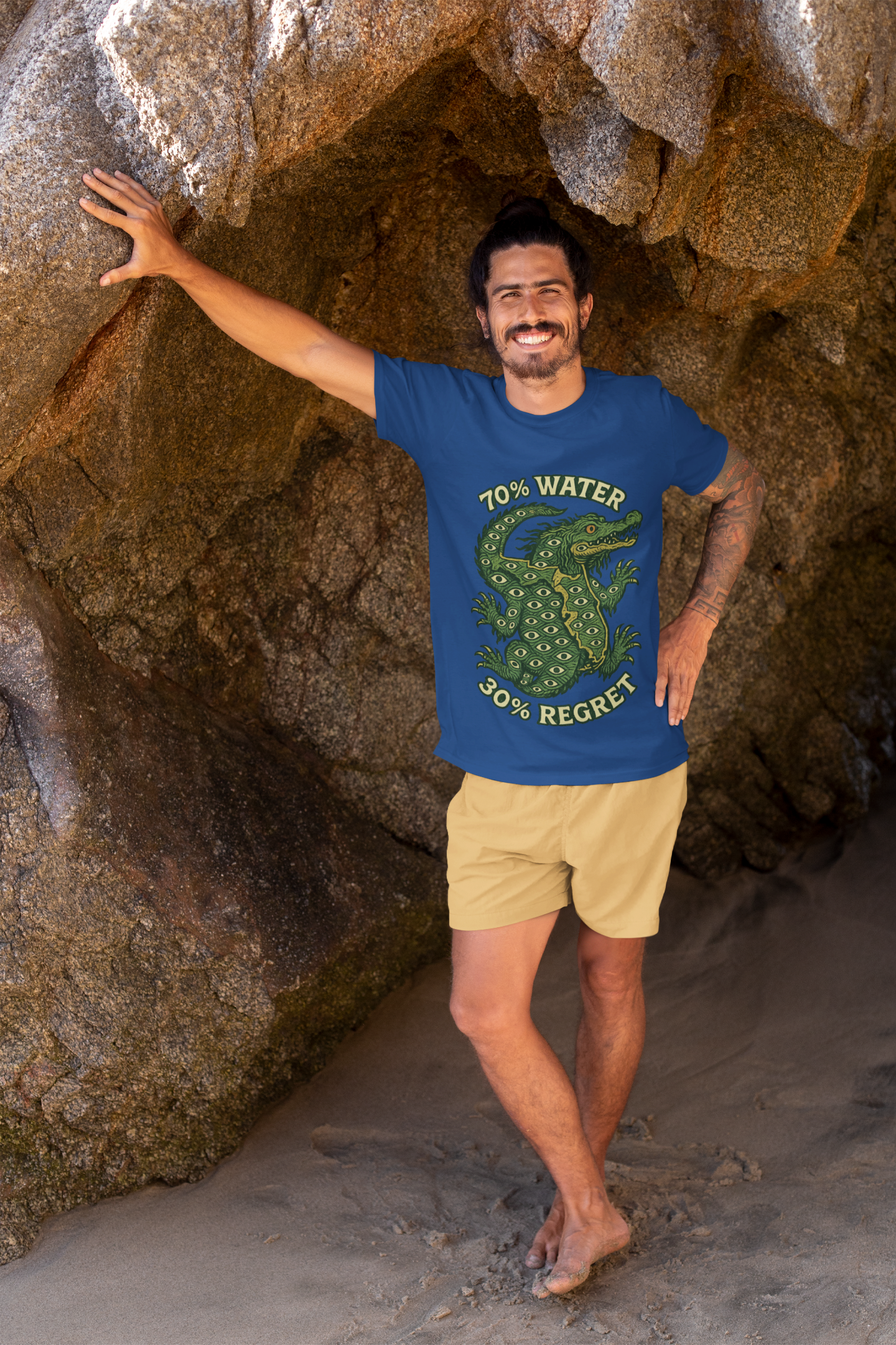 70 percent Water, 30 percent Regret – Swamp Angel Gator Shirt (Royal Blue)