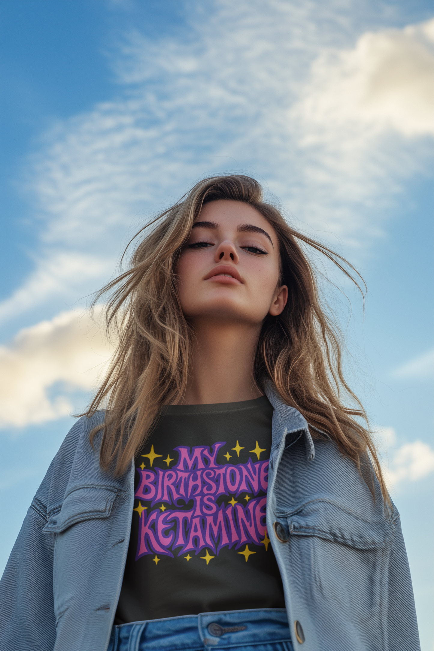 ✨ My Birthstone is Ketamine Shirt – Psychedelic Mental Health Humor Tee (Black or White, Unisex & Fitted)