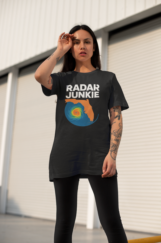 Radar Junkie Florida Hurricane Shirt – For Weather Watchers & Storm Trackers (Black Tee) Florida