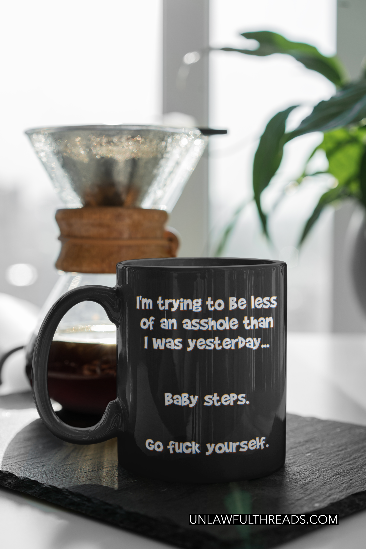 I'm trying to be less of an asshole than I was yesterday... baby steps coffee mug 15 ounces