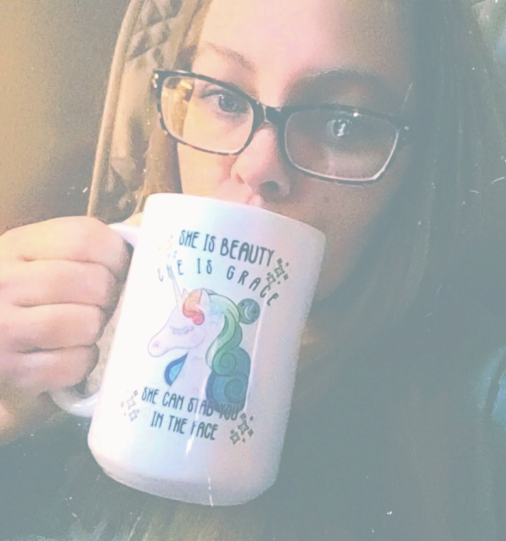 She can stab you in the face 15 oz. mug