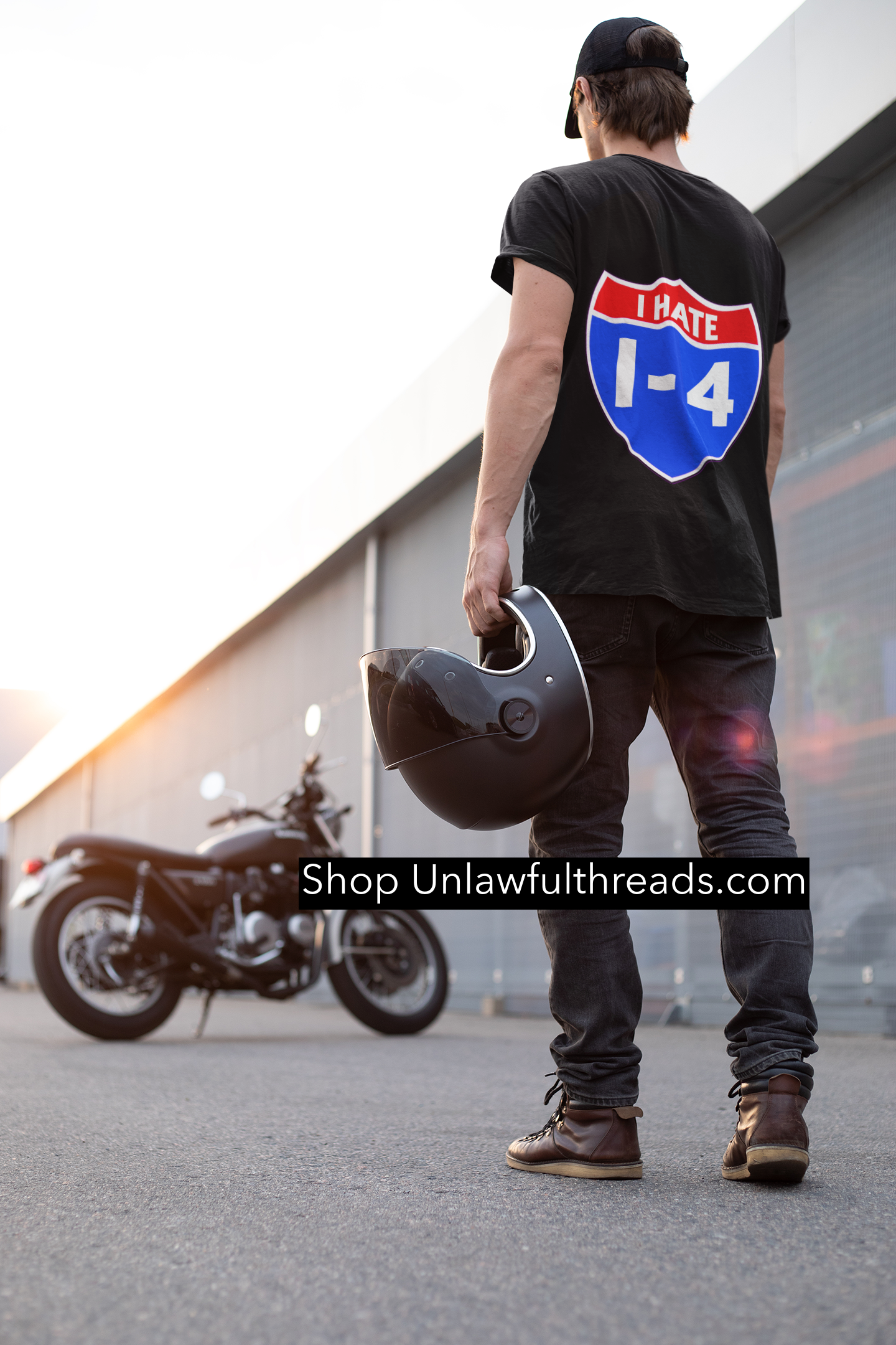 I hate I-4 classic cotton shirt .. m/f cut.. image on back
