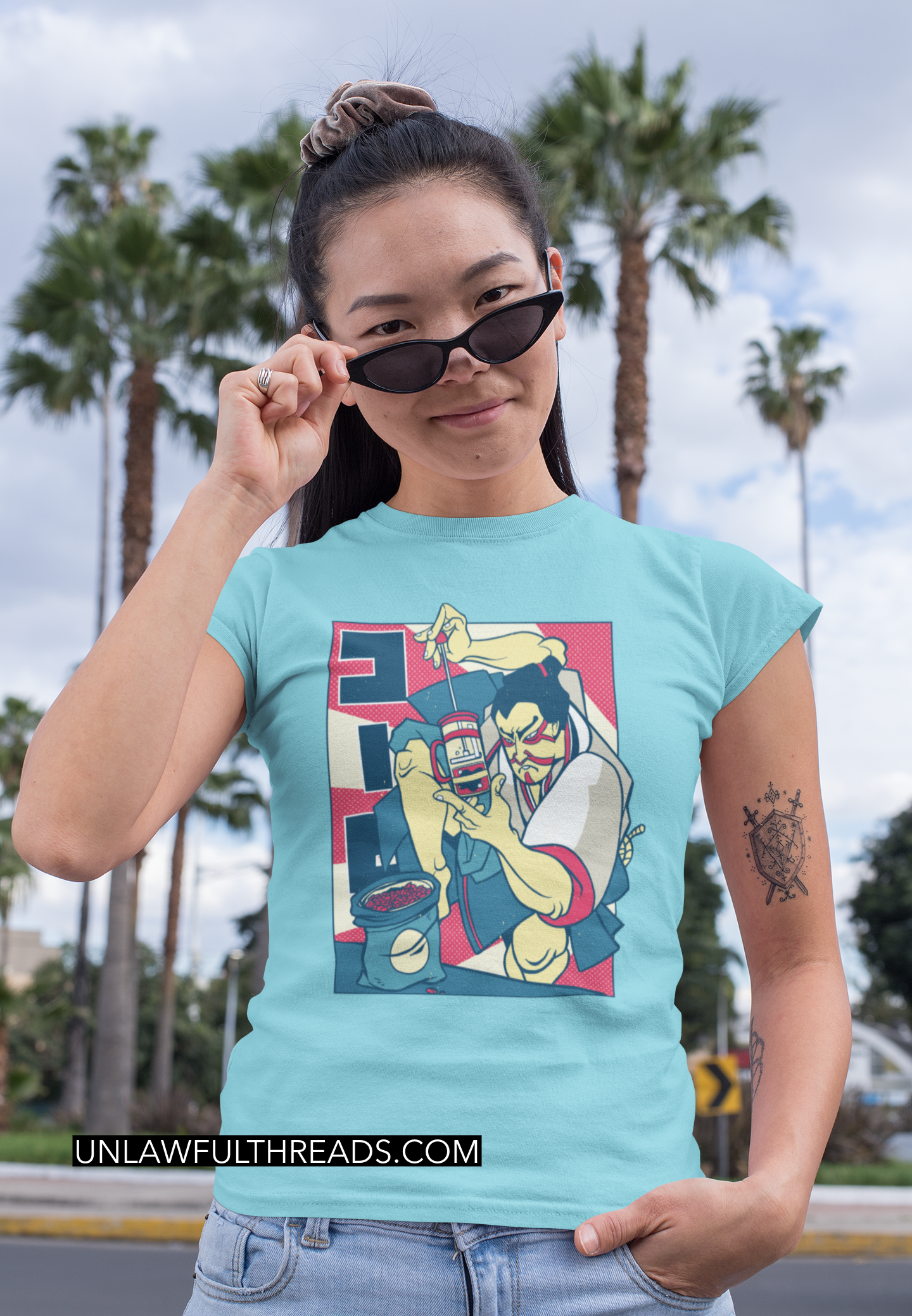Sumo wrestling coffee like a boss shirt mens/womens cotton