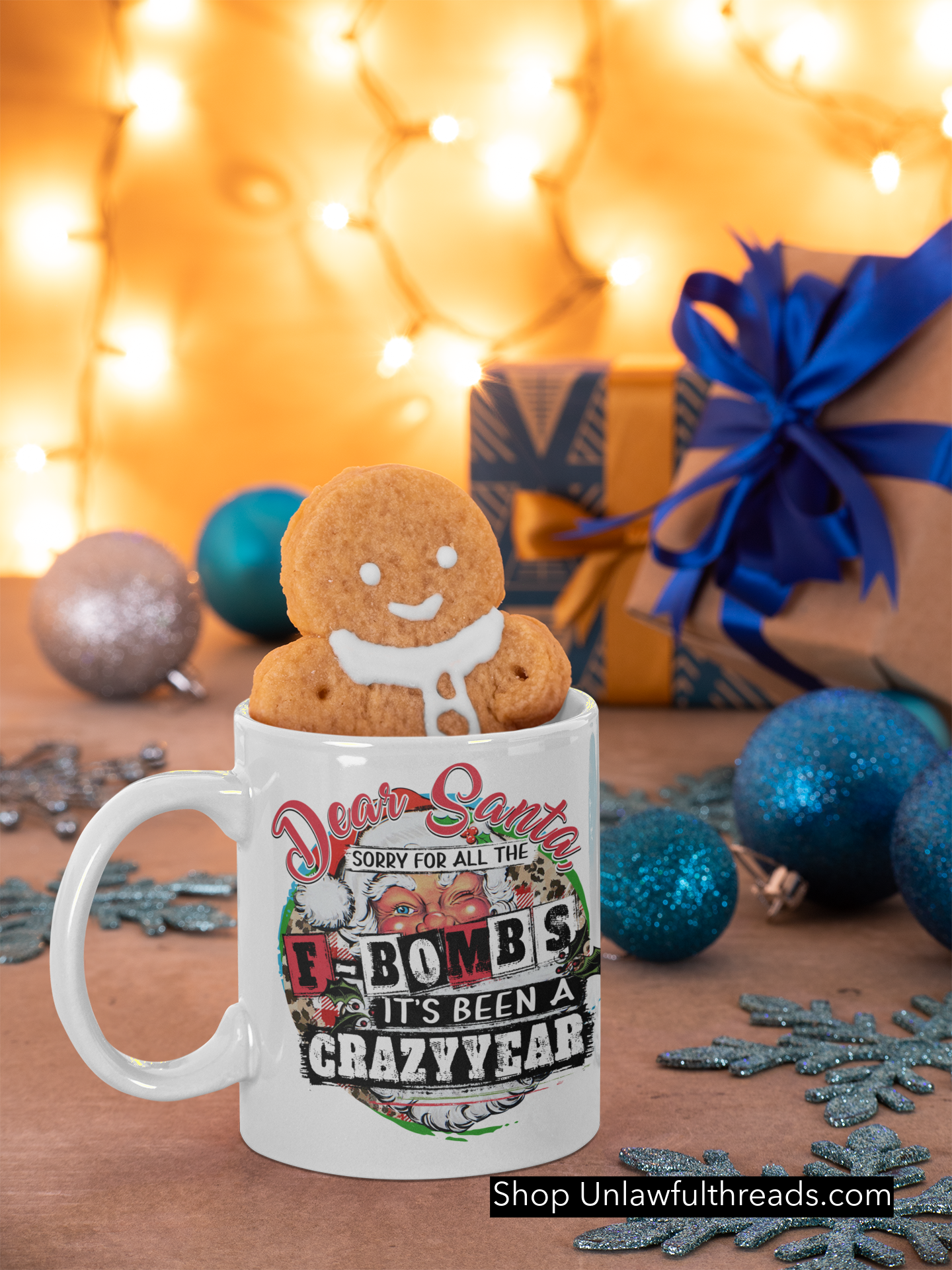 DEAR SANTA, Sorry about all the F-Bombs it's been a Crazy Year coffee mug 15 ounces