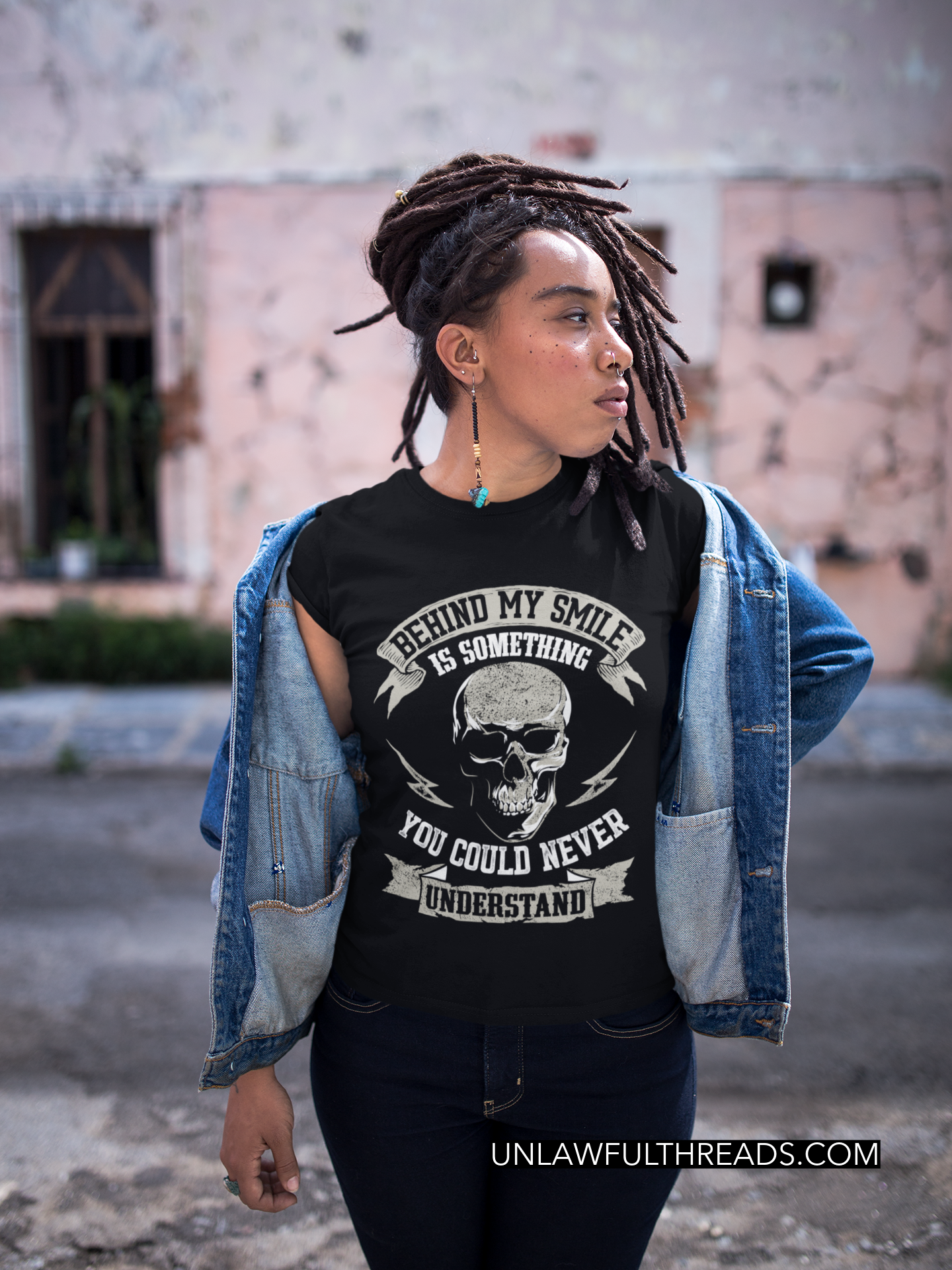 Skull shirt Behind my smile is something you'll never understand skull coffee mug 15oz. or skull shirts