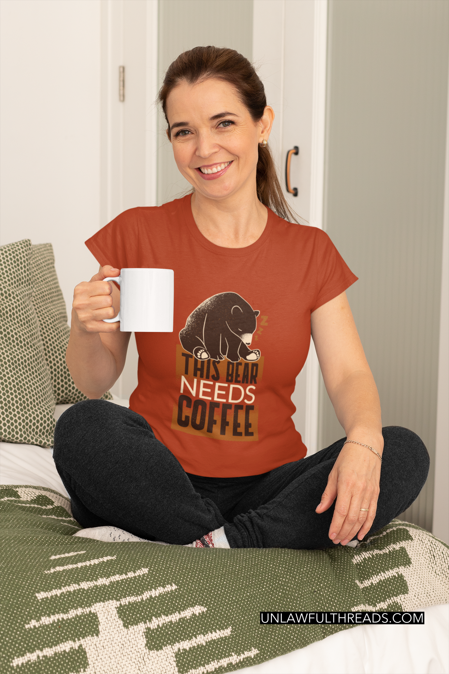 This Bear needs Coffee shirt mens/womens Cotton