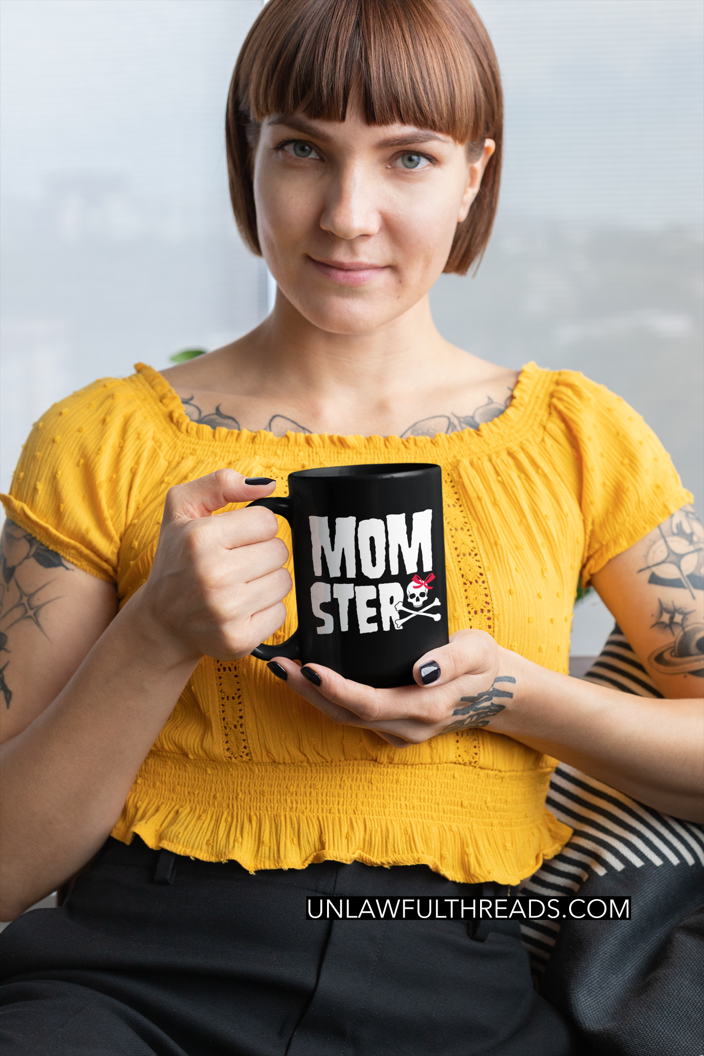 Momster black shirt OR black coffee mug 15 oz.