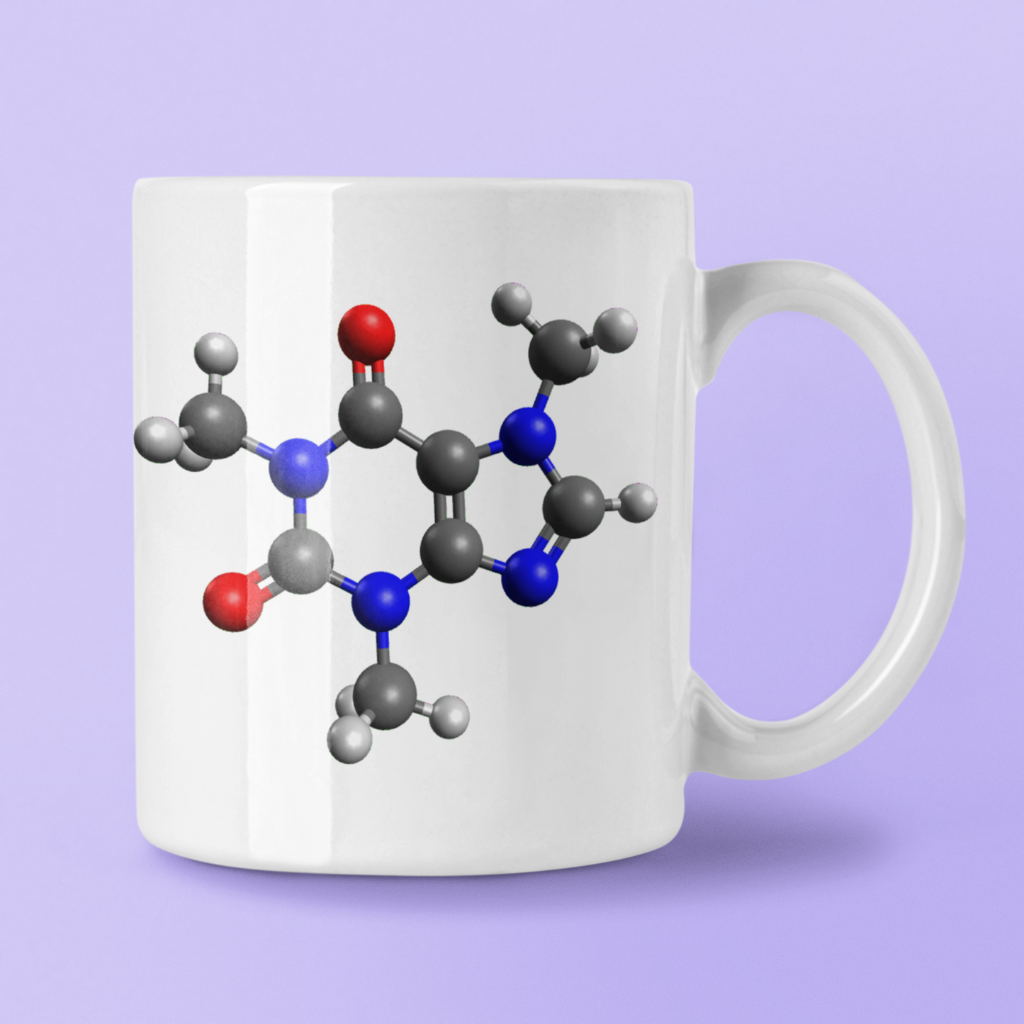 CAFFEINE MOLECULE 4 versions! 15 ounce coffee mugs