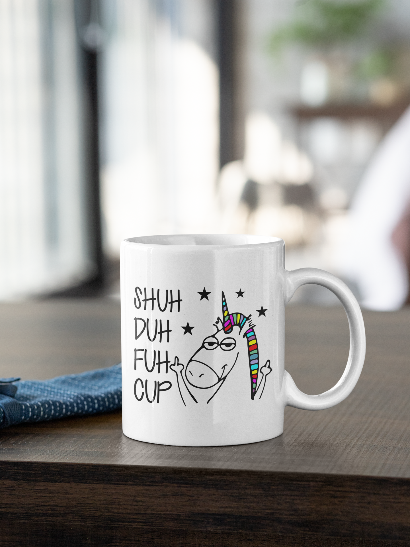 Funny coffee mug Unicorn Shuh Duh Fuh Cup 15 oz. ceramic coffee mug
