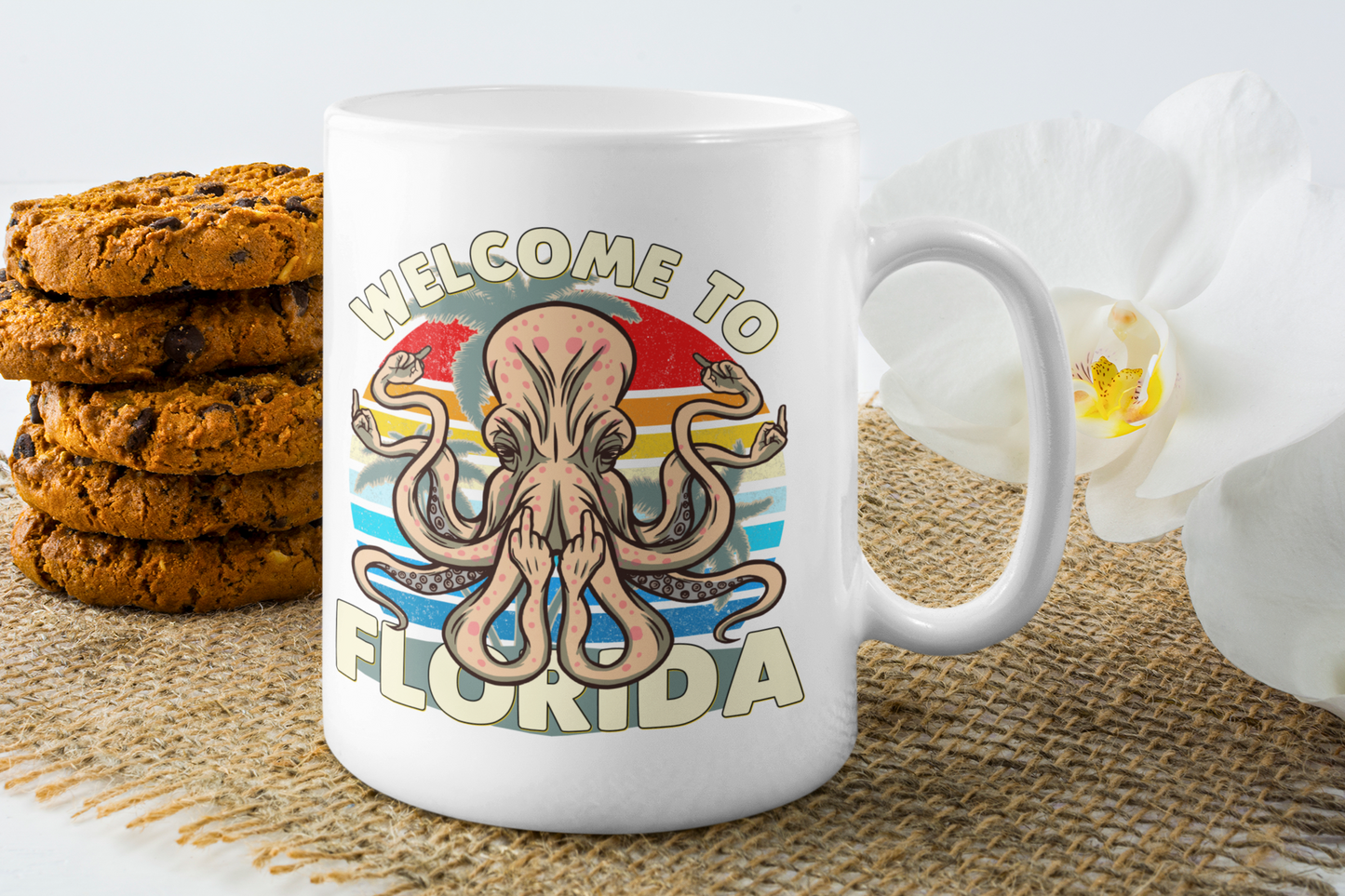 Welcome to Florida Octopus fingers shirts and coffee mugs