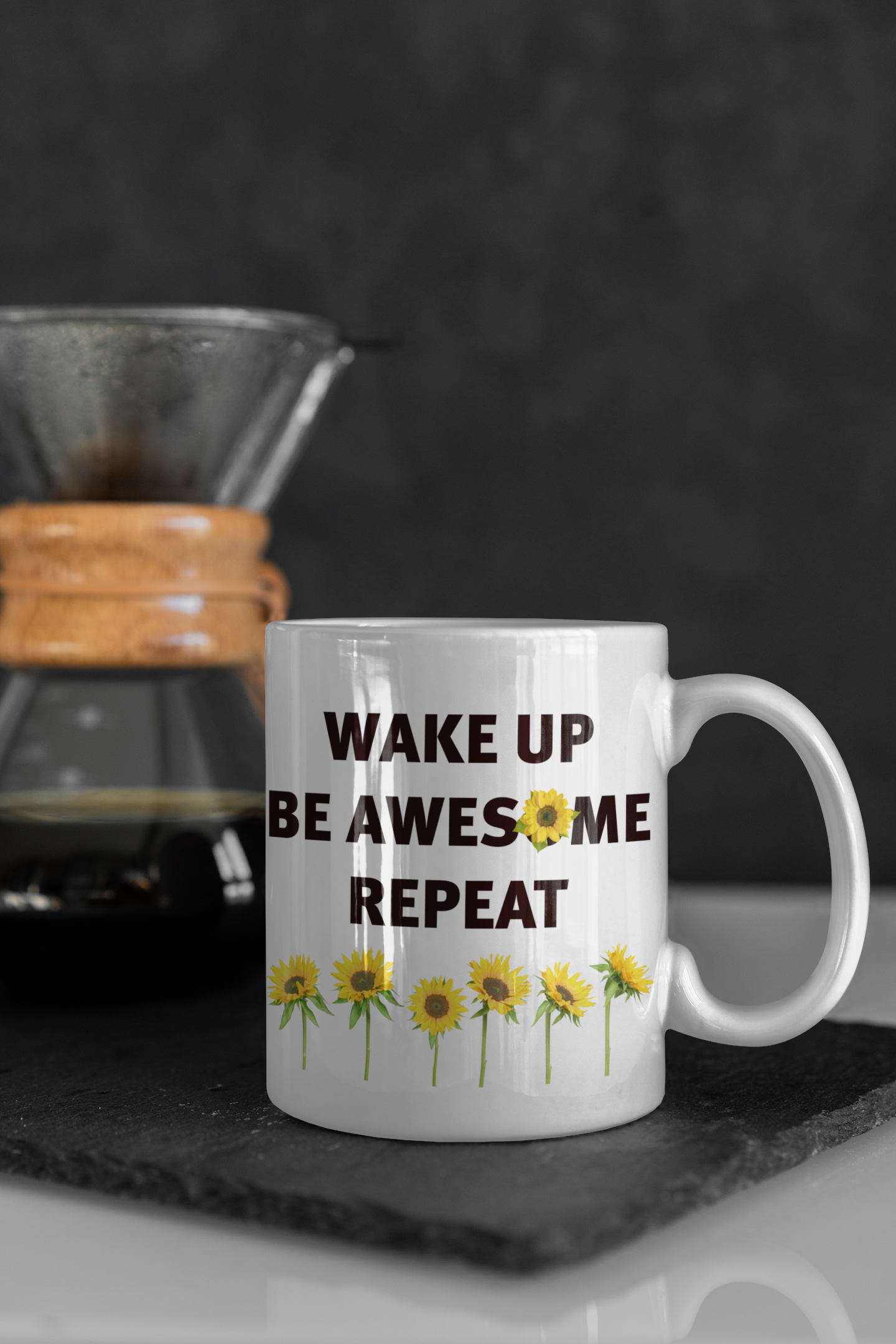 wake up be awesome repeat coffee mug 15oz Ceramic Mug