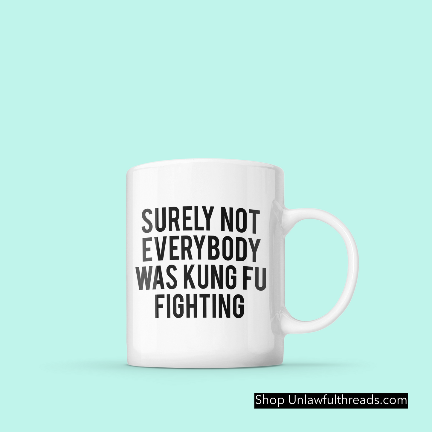 Surely not Everybody was Kung Fu Fighting 15 oz. ceramic coffee mug