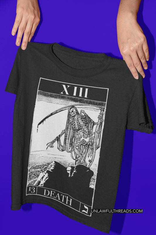 Tarot series VINTAGE DEATH  Black shirts or mugs 15 ounces