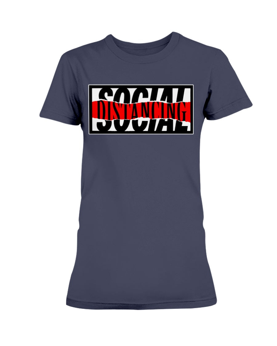 Social Distancing w a little distortion Gildan Ultra Ladies T-Shirt