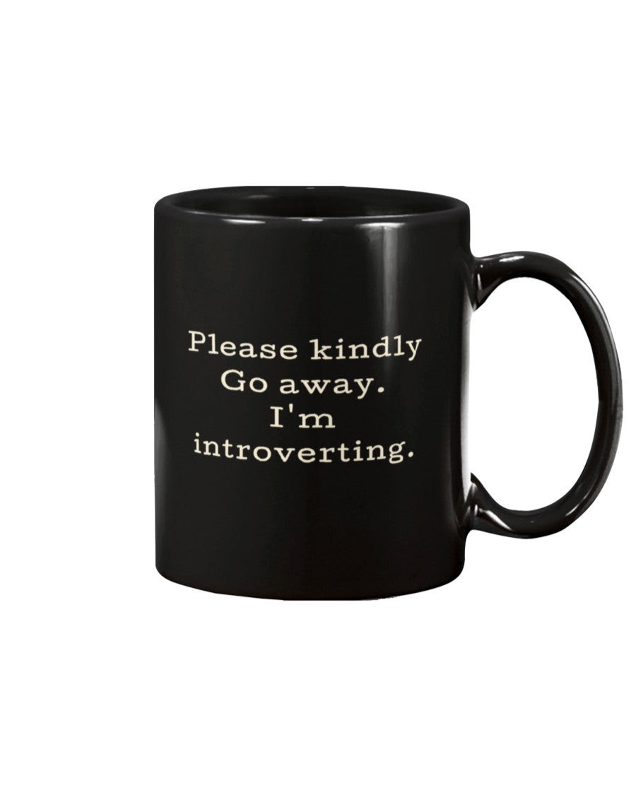 funny coffee mug Please kindly go away I'm introverting 15 oz. coffee mug