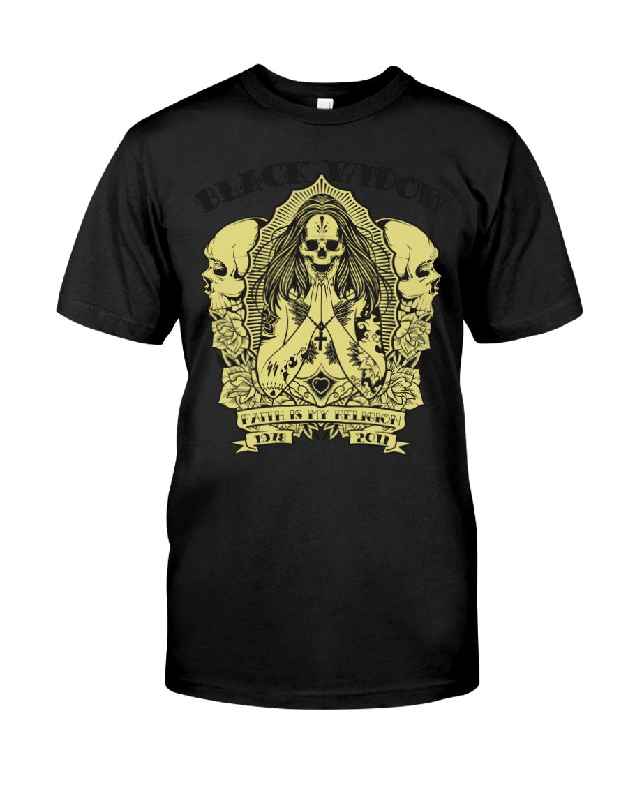 Black Widow Skull >> Fruit of the Loom Cotton T >> up to 6xl