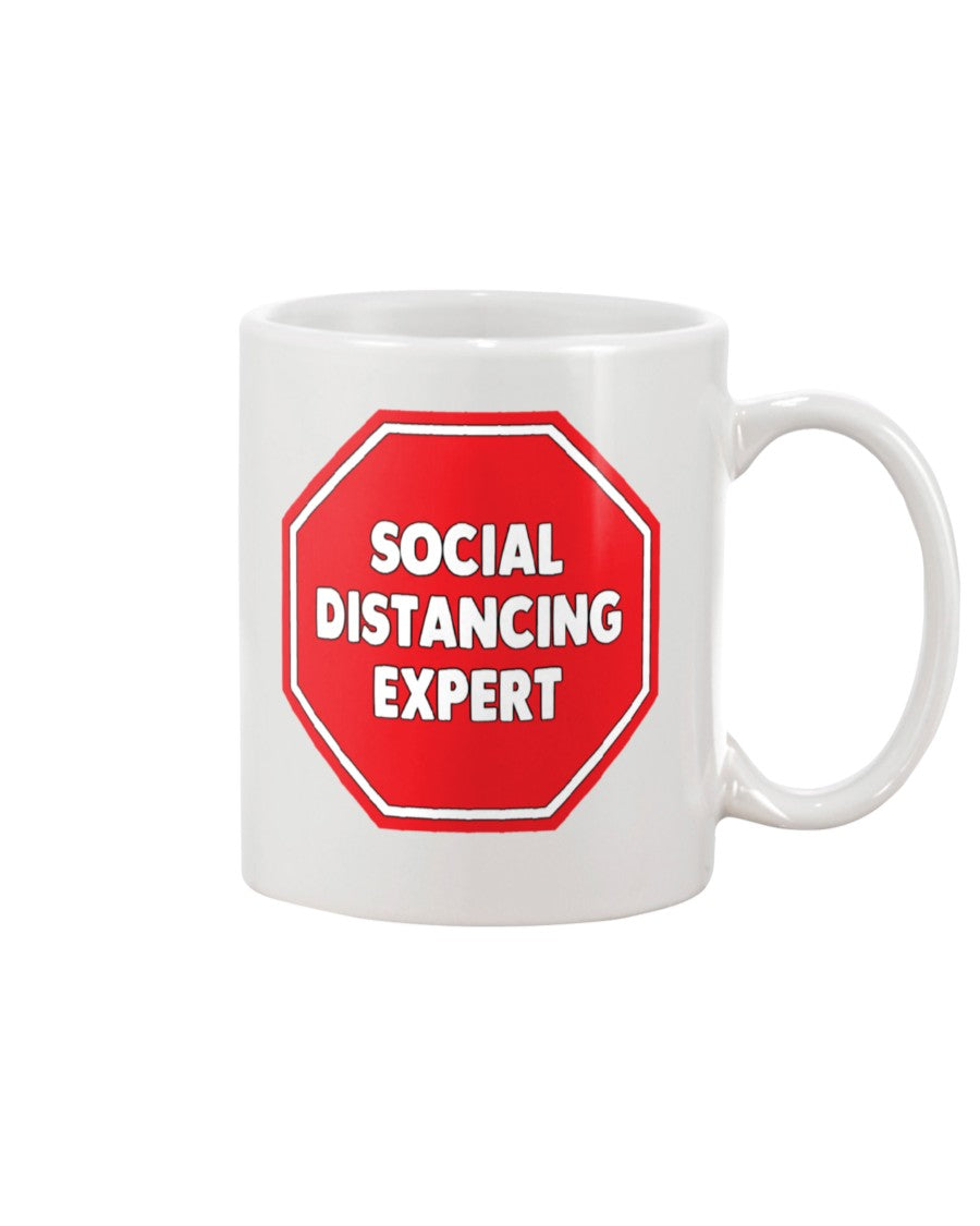 Social Distancing Expert Stop coffee mug 15 oz.