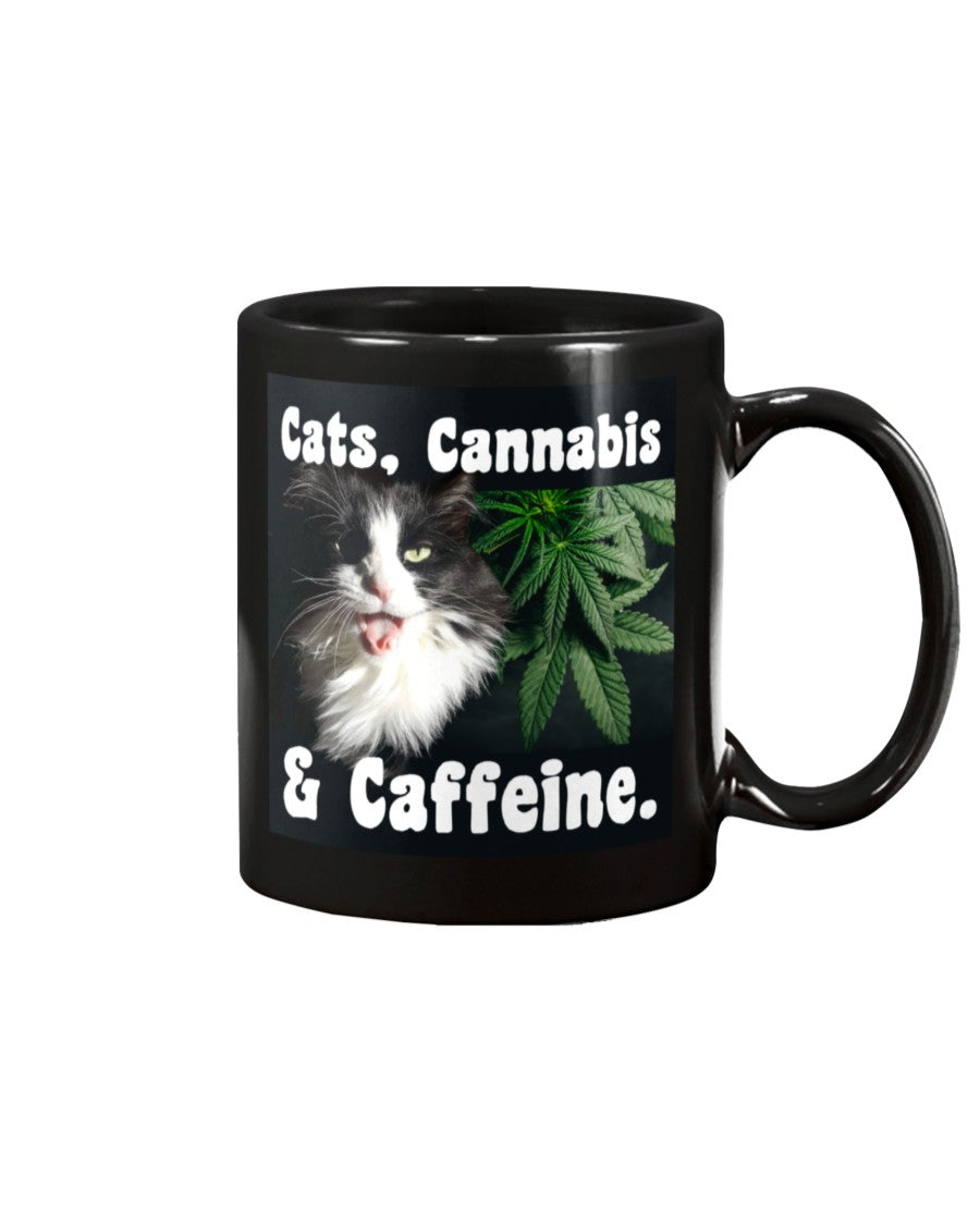 Cats, Cannabis and Caffeine coffee mug 15oz Mug